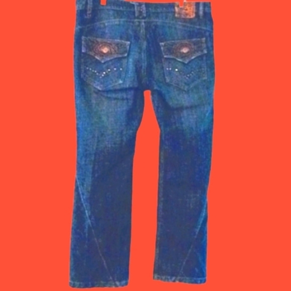 ANTIK DENIM Button-fly, Flare Leg Blue Jeans, 38W/32L - Picture 2 of 11